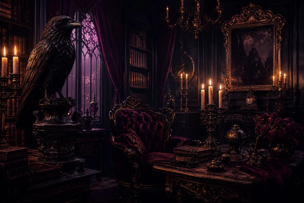 Candlelit library